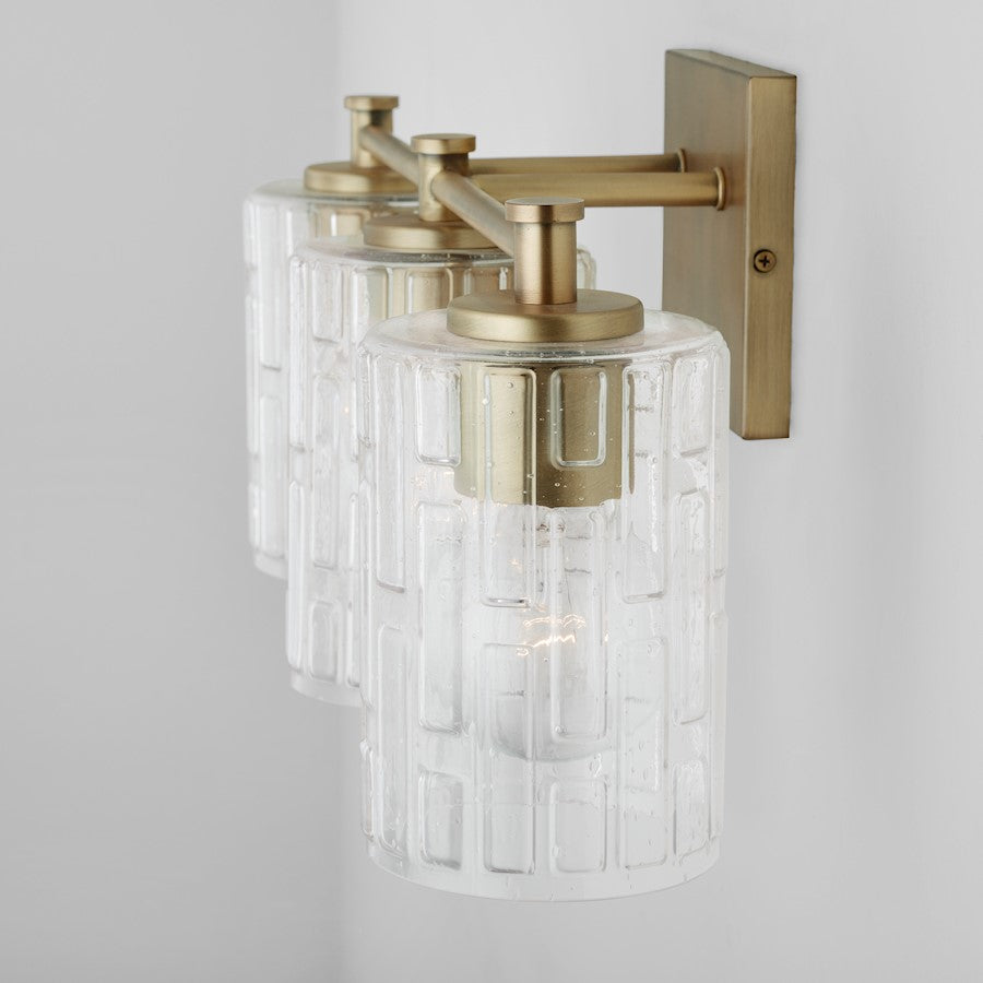 Capital Lighting 2-Light Vanity, Clear Embossed