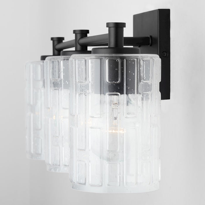 Capital Lighting 2-Light Vanity, Clear Embossed