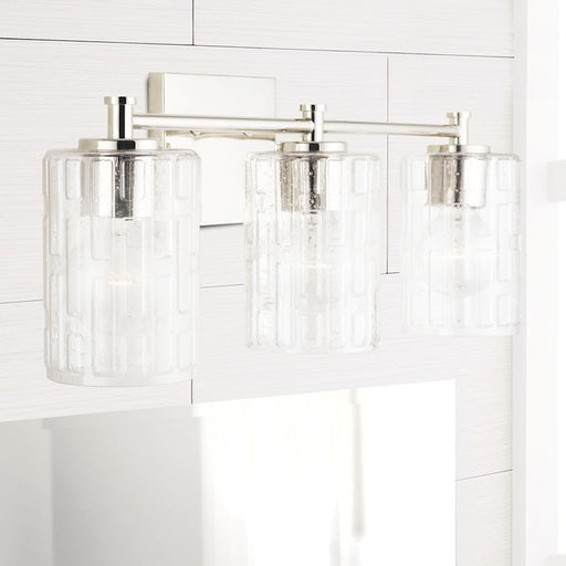 Capital Lighting 2-Light Vanity, Clear Embossed