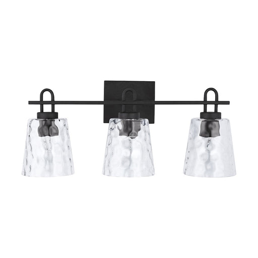Capital Lighting Vanity, Black Iron/Clear Water