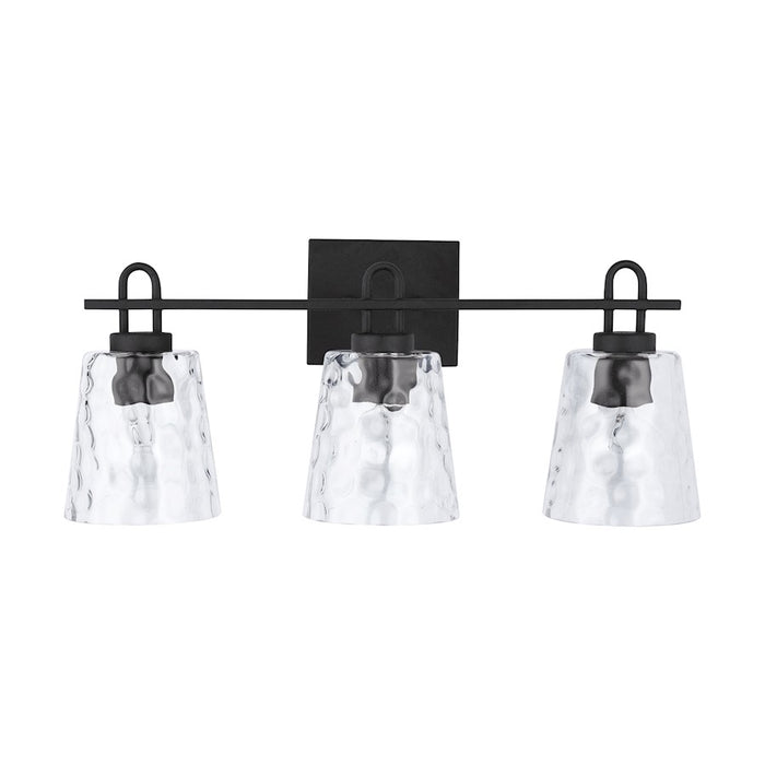 Capital Lighting Vanity, Black Iron/Clear Water