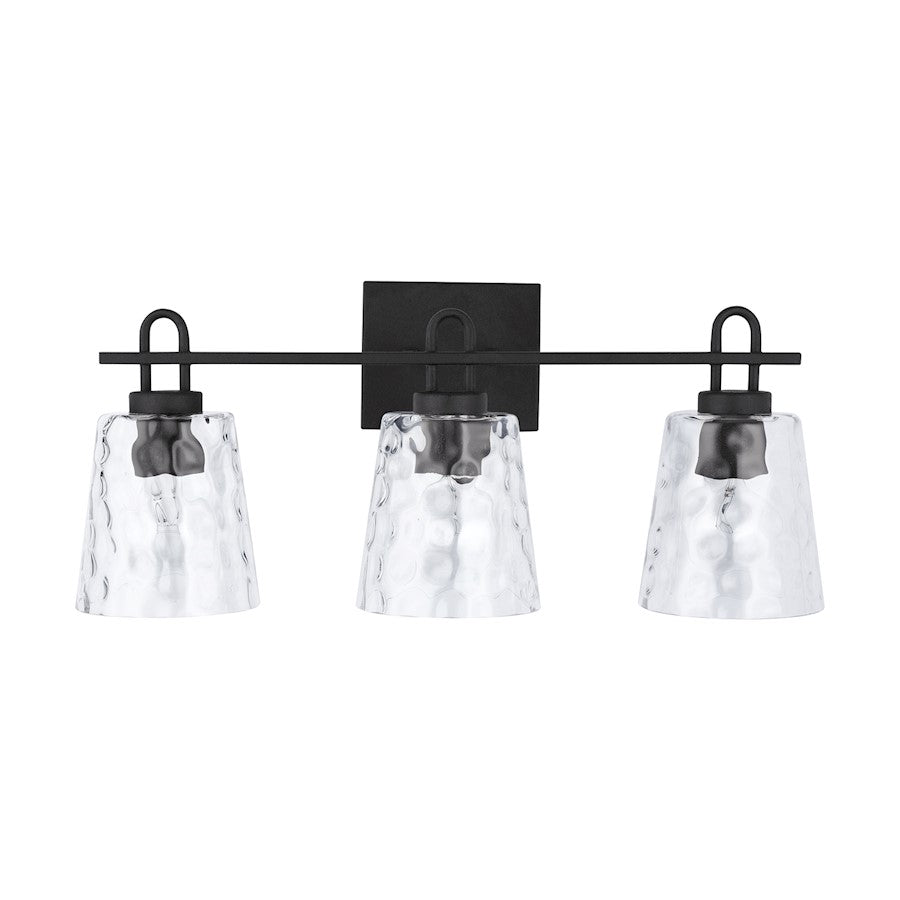 Capital Lighting Vanity, Black Iron/Clear Water