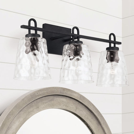 Capital Lighting Vanity, Black Iron/Clear Water