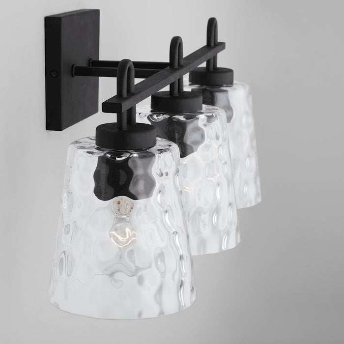 Capital Lighting Vanity, Black Iron/Clear Water