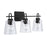Capital Lighting Vanity, Black Iron/Clear Water