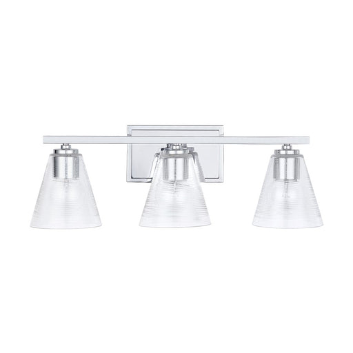 Capital Lighting Vanity, Chrome/Clear Embossed Spiral