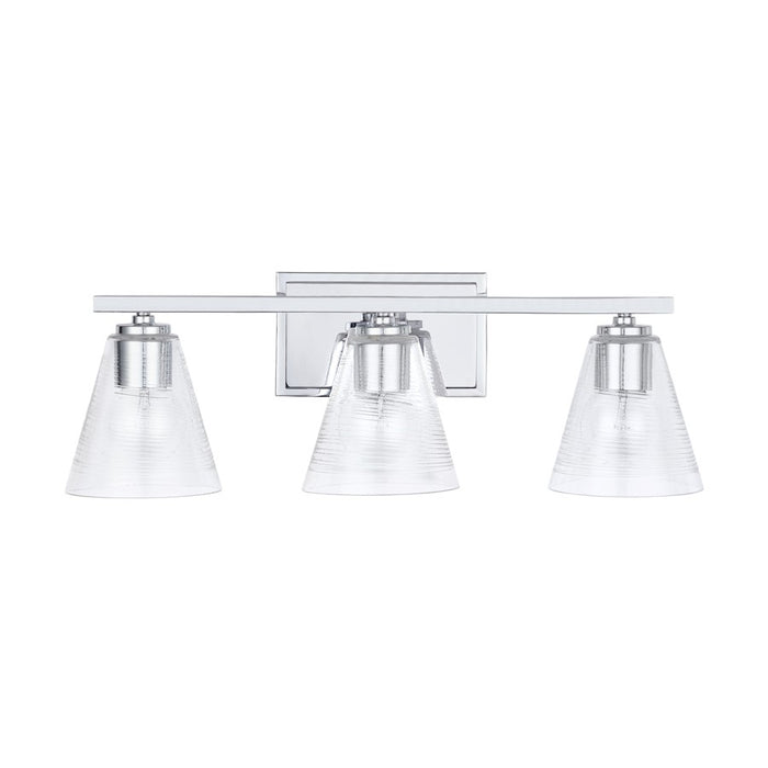 Capital Lighting Vanity, Chrome/Clear Embossed Spiral
