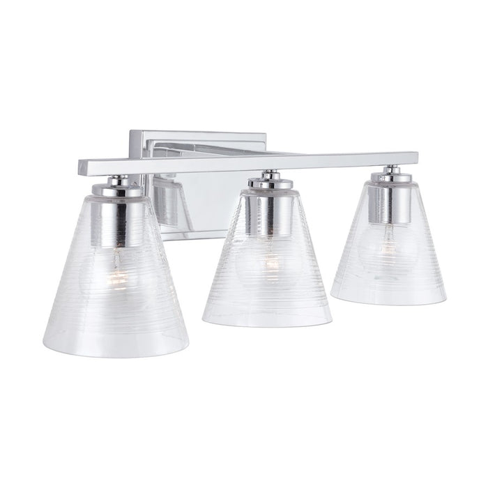 Capital Lighting Vanity, Chrome/Clear Embossed Spiral