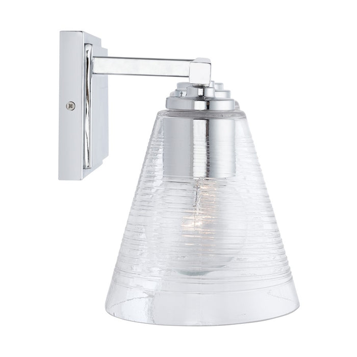 Capital Lighting Vanity, Chrome/Clear Embossed Spiral