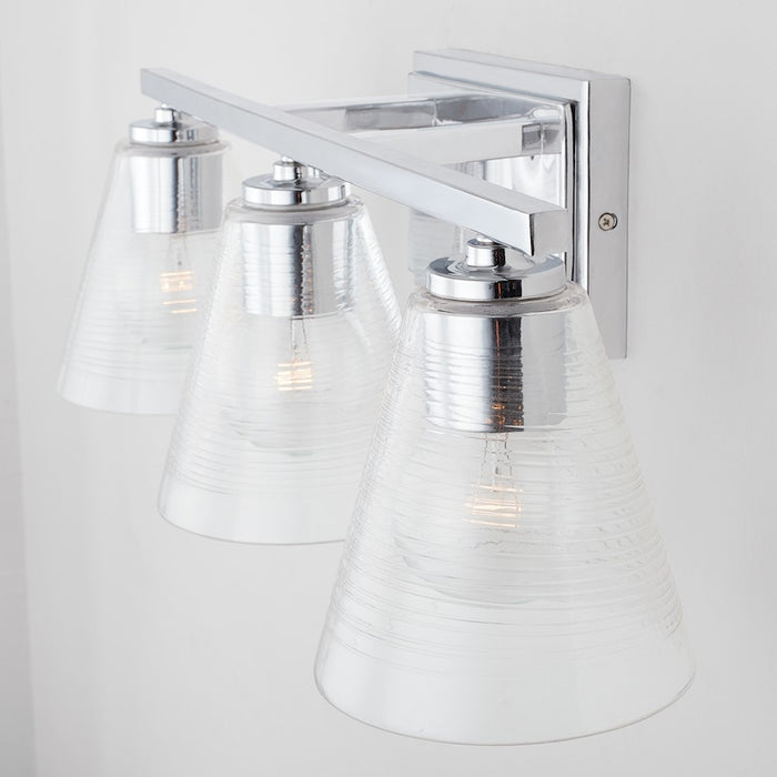 Capital Lighting Vanity, Chrome/Clear Embossed Spiral