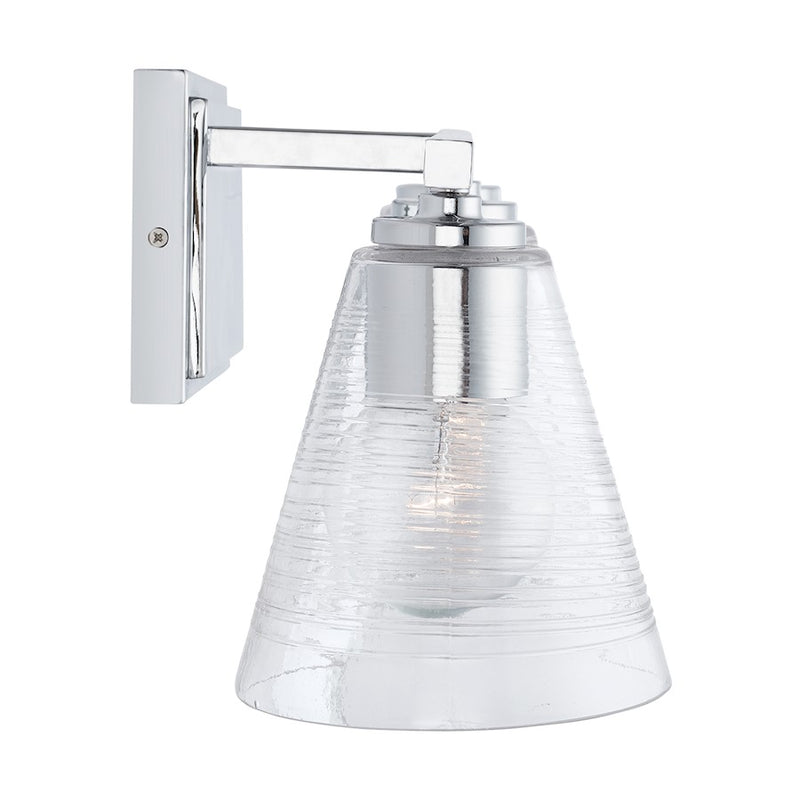 Capital Lighting Vanity, Chrome/Clear Embossed Spiral