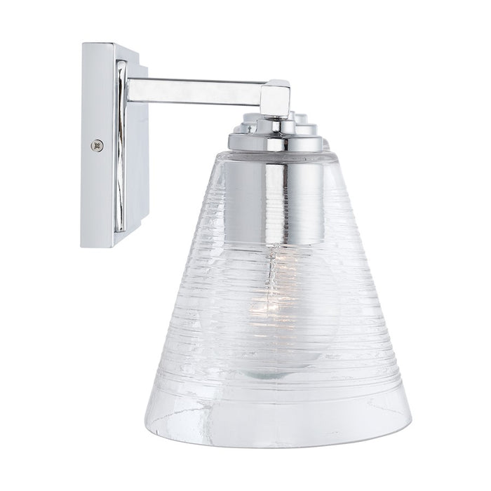 Capital Lighting Vanity, Chrome/Clear Embossed Spiral