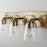 Capital Lighting Jordyn 3-Light Vanity, Aged Brass/Clear Seeded