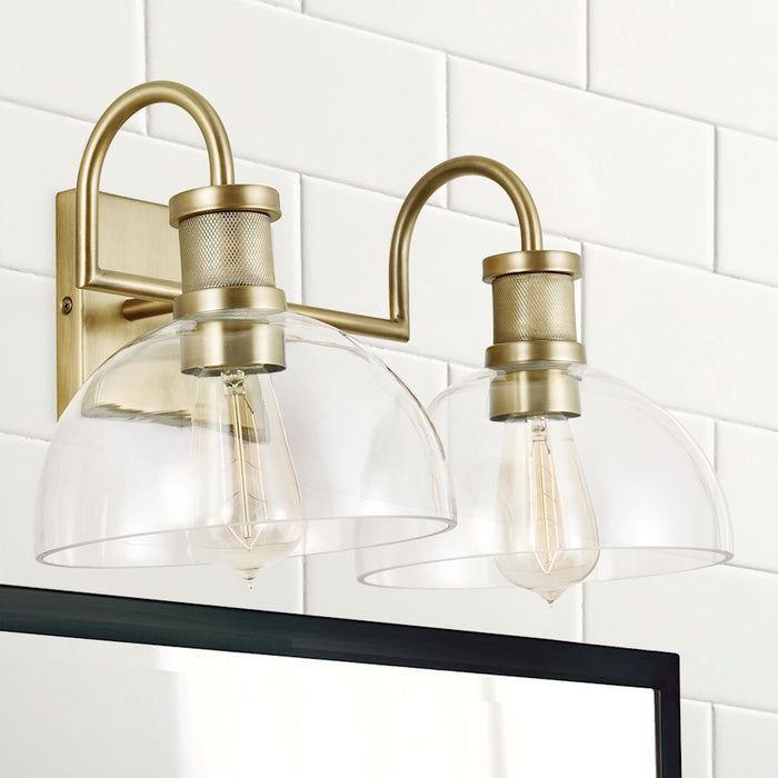 Capital Lighting Vanity, Aged Brass/Clear