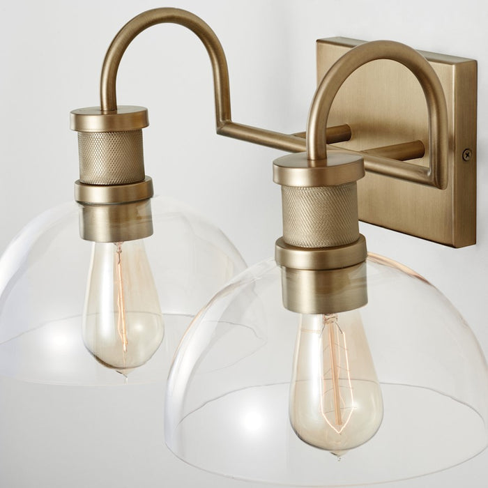 Capital Lighting Vanity, Aged Brass/Clear