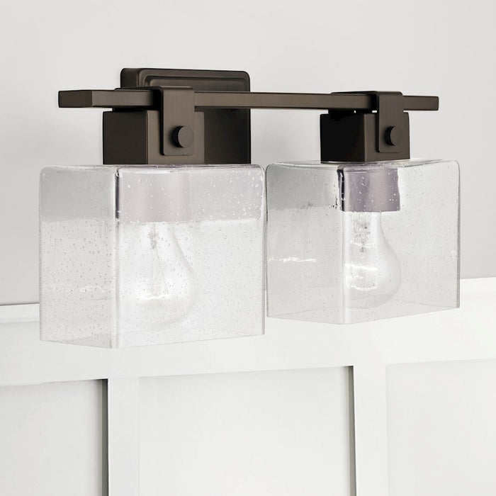 Capital Lighting Vanity, Oil Rubbed Bronze/Clear Seeded
