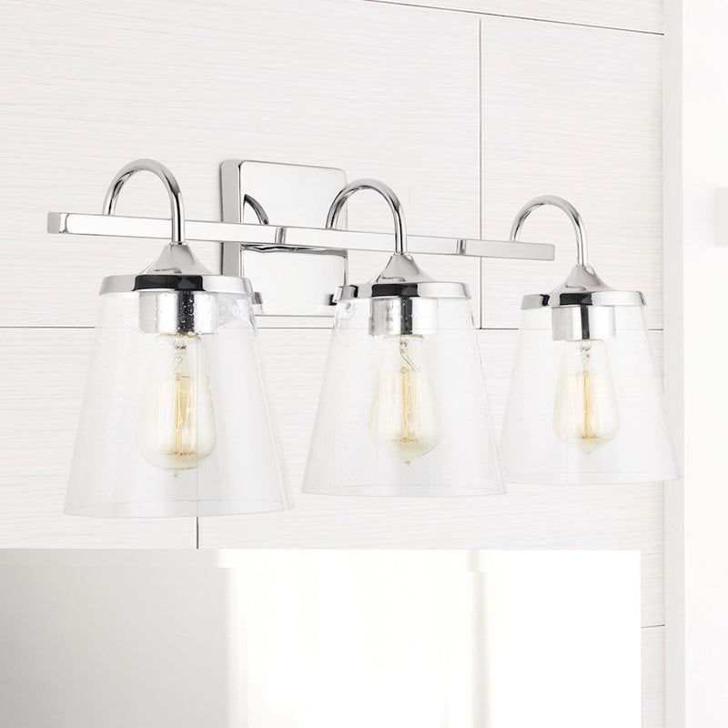 Capital Lighting Vanity, Clear Seeded