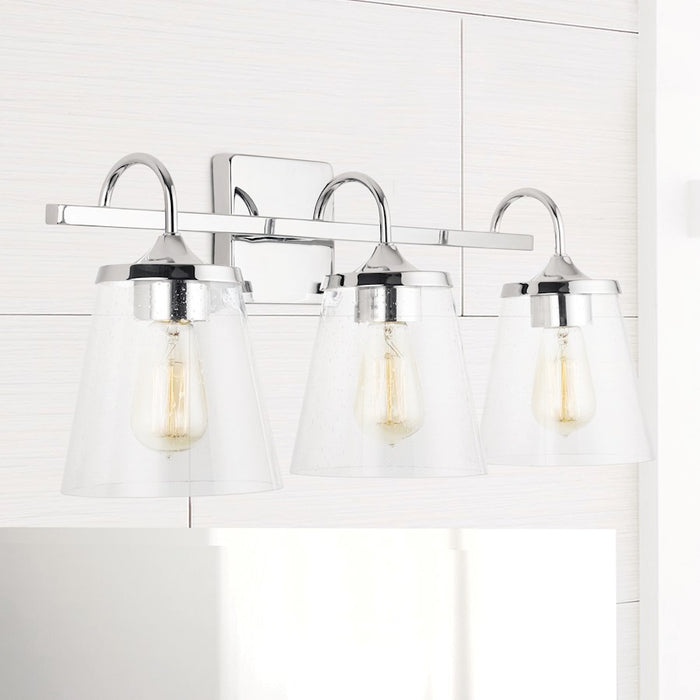 Capital Lighting Vanity, Clear Seeded