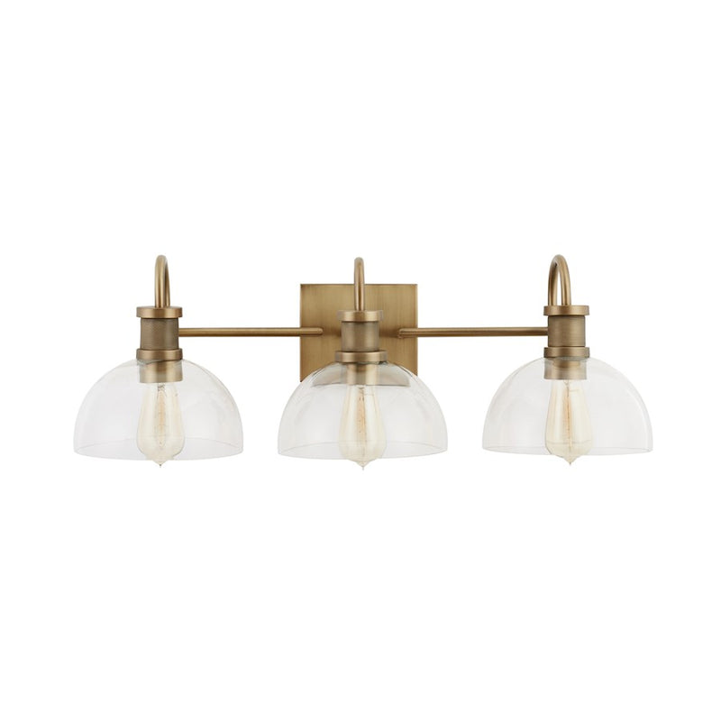 Capital Lighting Vanity, Aged Brass/Clear