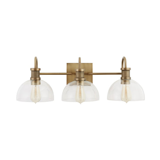 Capital Lighting Vanity, Aged Brass/Clear