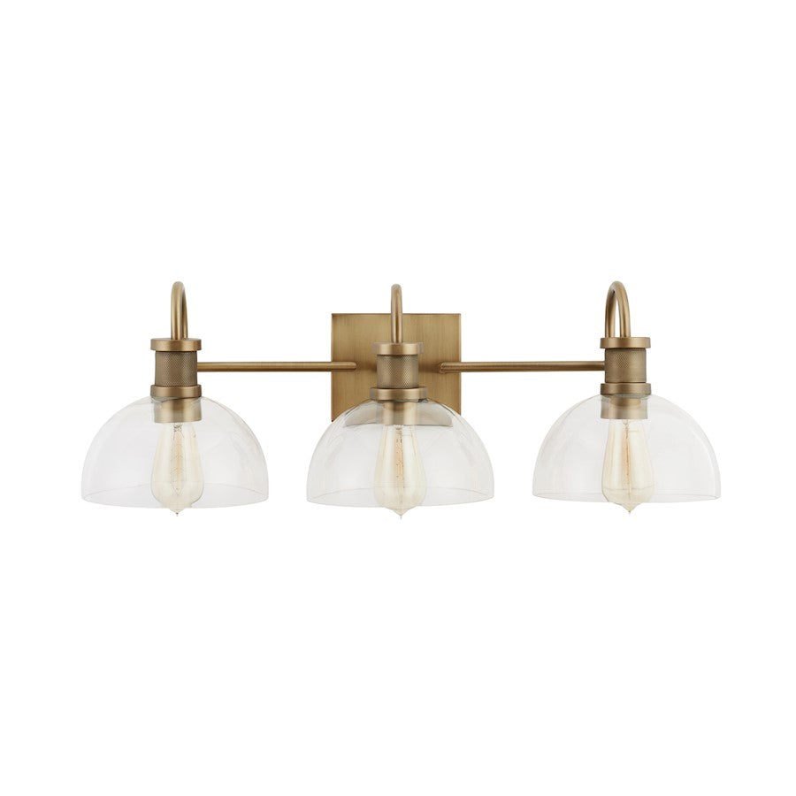 Capital Lighting Vanity, Aged Brass/Clear
