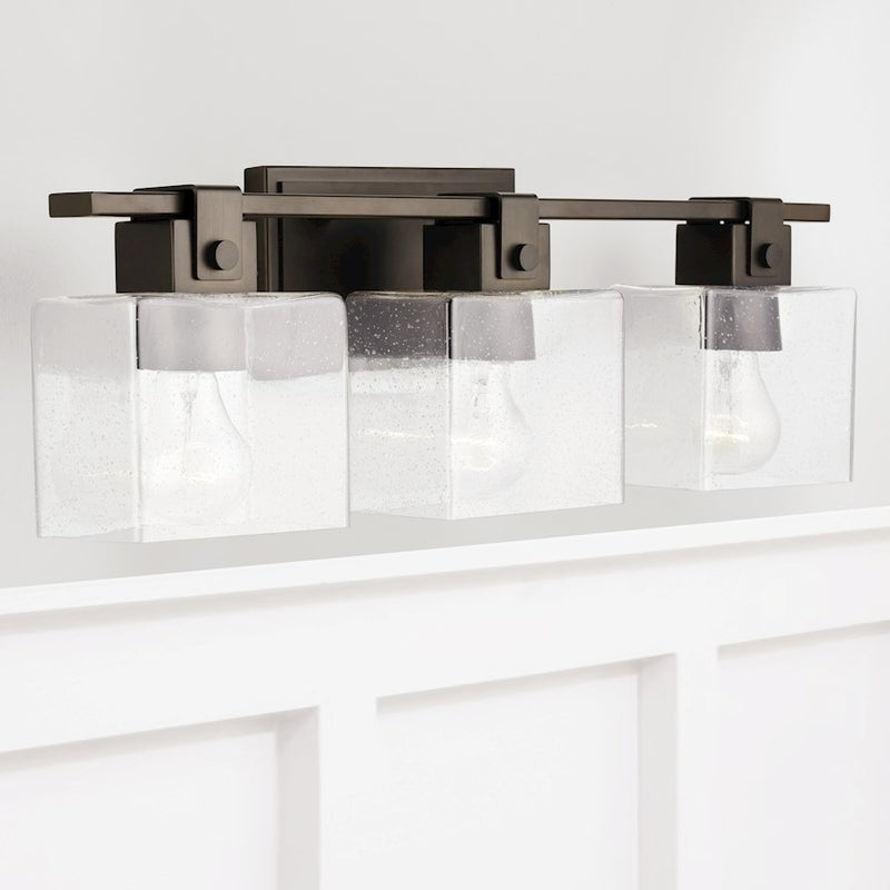 Capital Lighting Vanity, Oil Rubbed Bronze/Clear Seeded