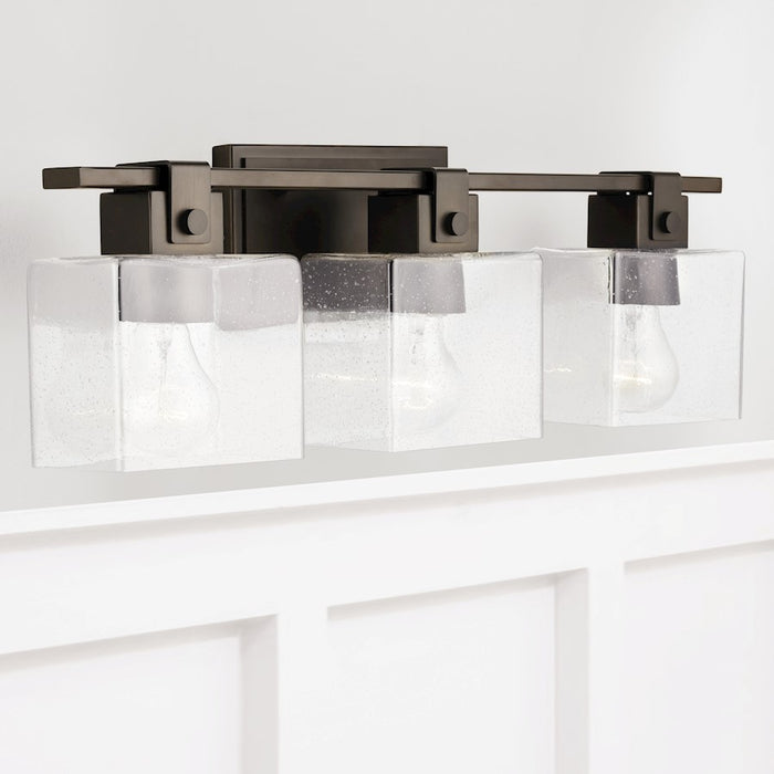 Capital Lighting Vanity, Oil Rubbed Bronze/Clear Seeded