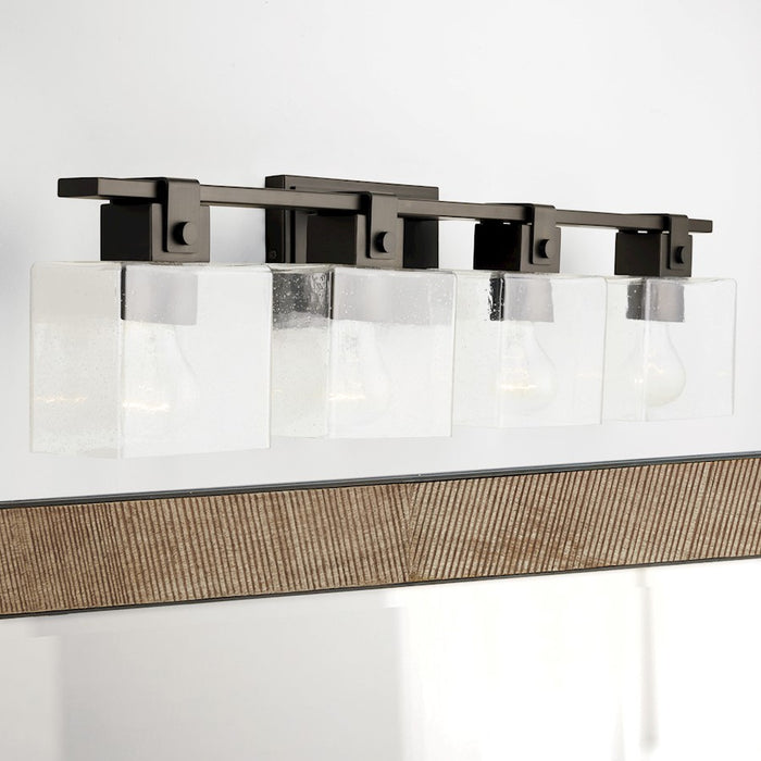 Capital Lighting Vanity, Oil Rubbed Bronze/Clear Seeded