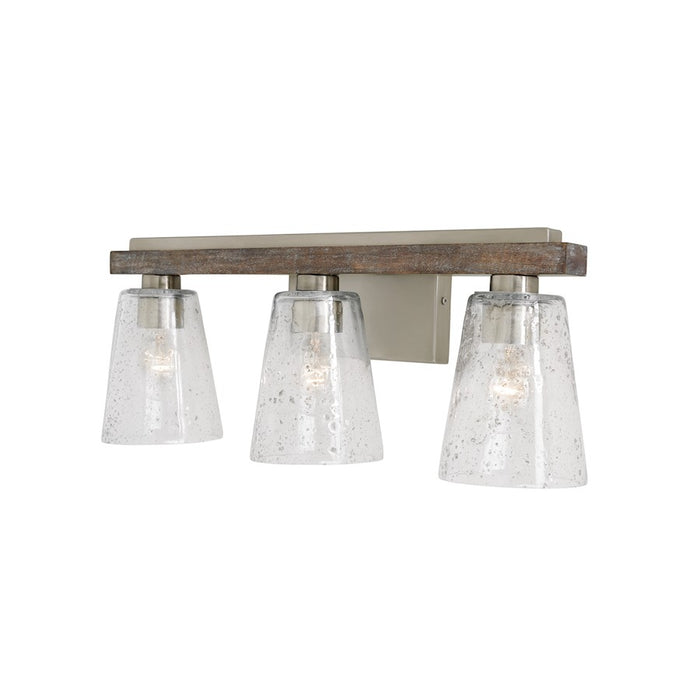 Capital Lighting Connor 3-Light Vanity, Black Matte Nickel/Clear