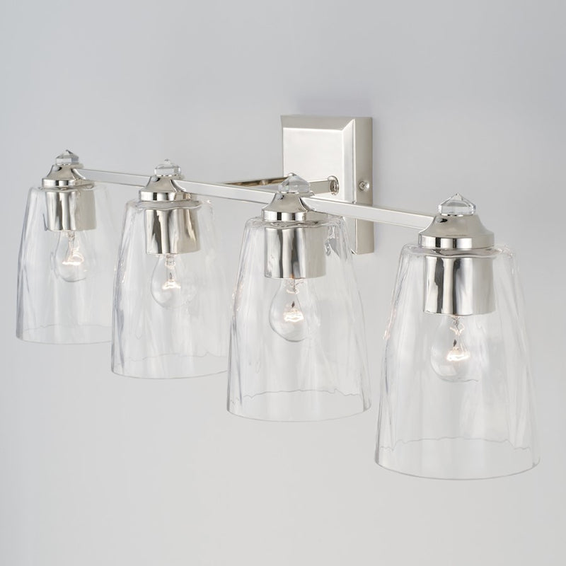 Capital Lighting Laurent Vanity in Polished Nickel/Clear