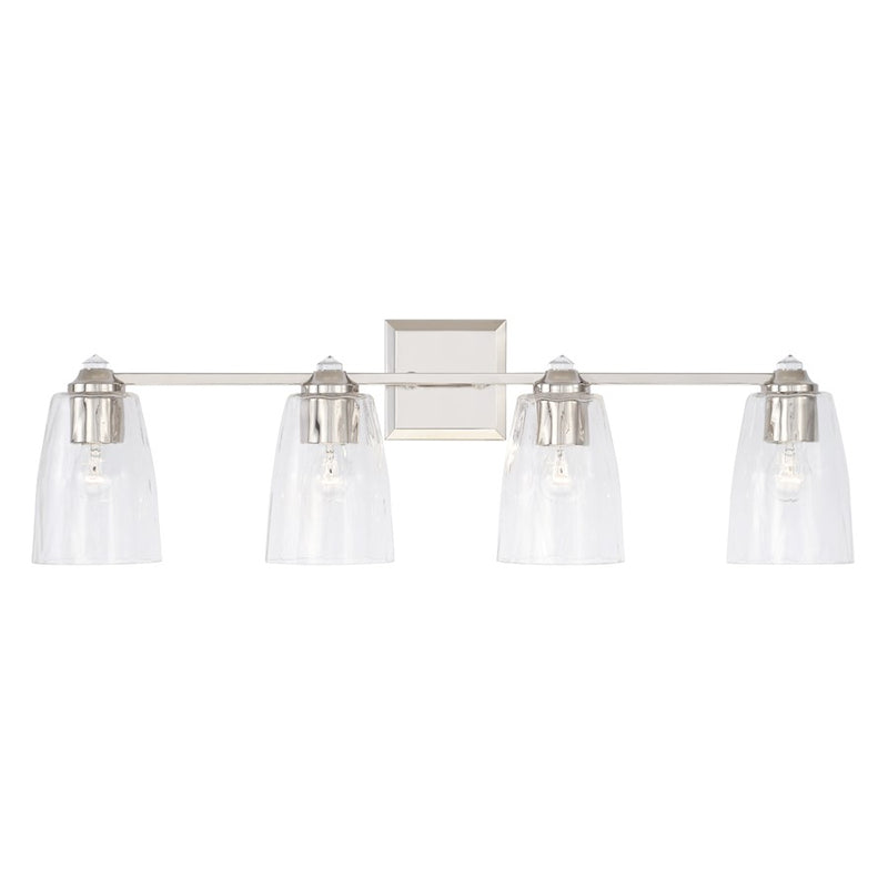 Capital Lighting Laurent Vanity in Polished Nickel/Clear