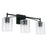 Capital Lighting Peyton Vanity, Matte Black/Clear Seeded