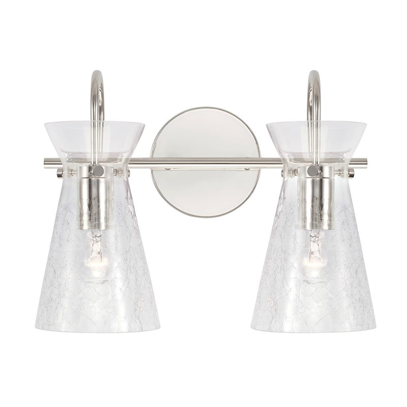 Capital Lighting Mila 2 Light Vanity, Clear Half-Crackle