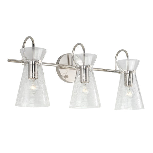 Capital Lighting Mila 3 Light Vanity, Clear Half-Crackle