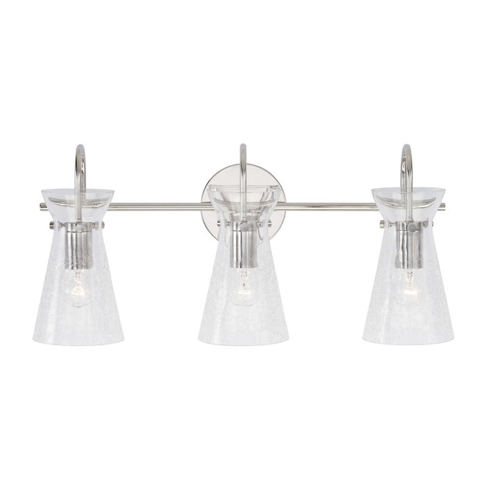 Capital Lighting Mila 3 Light Vanity, Clear Half-Crackle