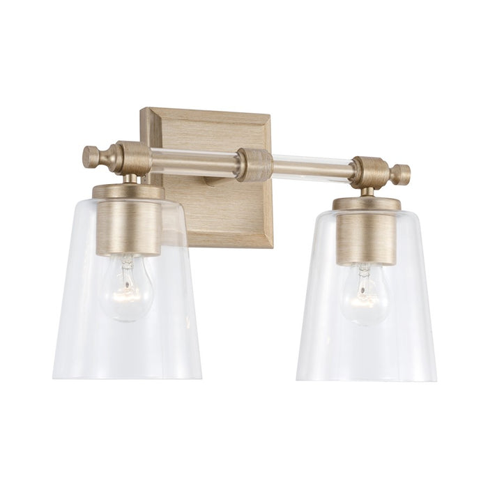 Capital Lighting Breigh 2 Light Vanity, Brushed Champagne/Clear