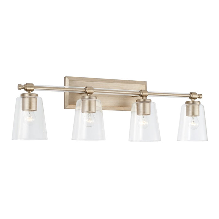 Capital Lighting Breigh 4 Light Vanity, Brushed Champagne/Clear