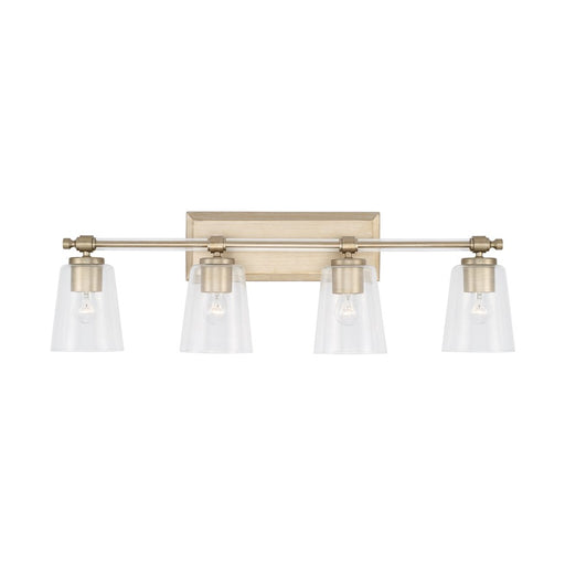 Capital Lighting Breigh 4 Light Vanity, Brushed Champagne/Clear