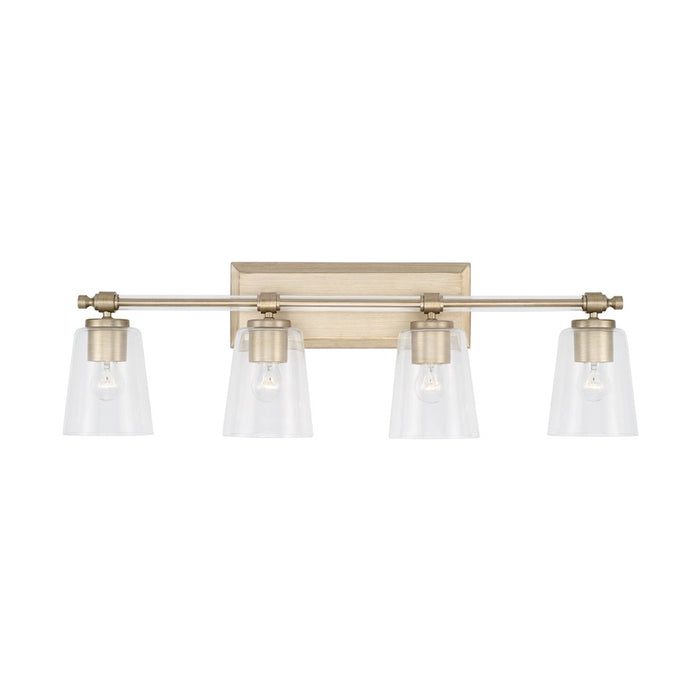 Capital Lighting Breigh 4 Light Vanity, Brushed Champagne/Clear