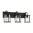 Capital Lighting Brennen 3 Light Vanity, Black Iron/Clear