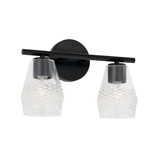 Capital Lighting Dena 2 Light Vanity, Diamond Embossed