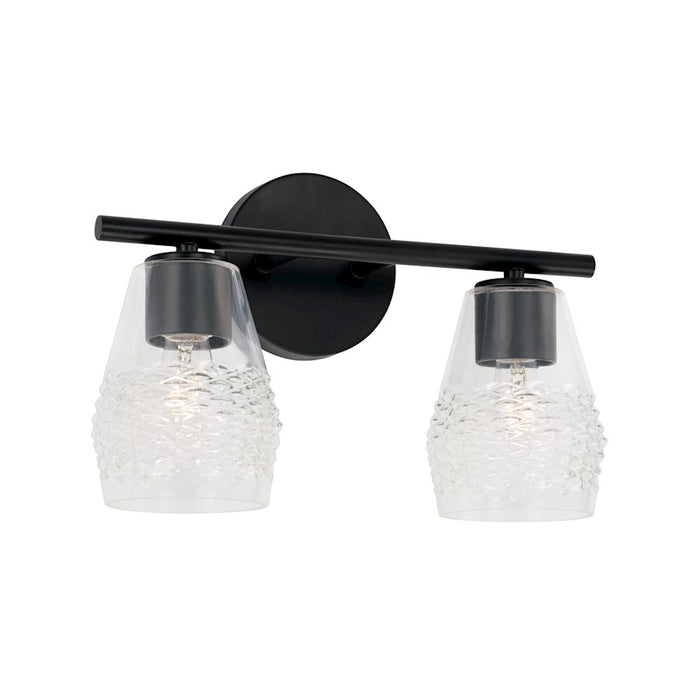 Capital Lighting Dena 2 Light Vanity, Diamond Embossed