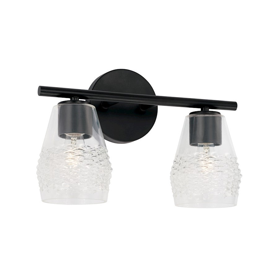 Capital Lighting Dena 2 Light Vanity, Diamond Embossed