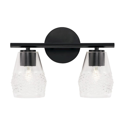 Capital Lighting Dena 2 Light Vanity, Diamond Embossed