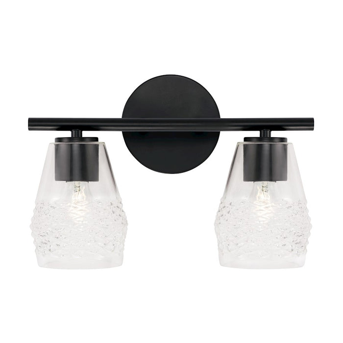 Capital Lighting Dena 2 Light Vanity, Diamond Embossed