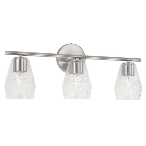 Capital Lighting Dena 3 Light Vanity, Diamond Embossed