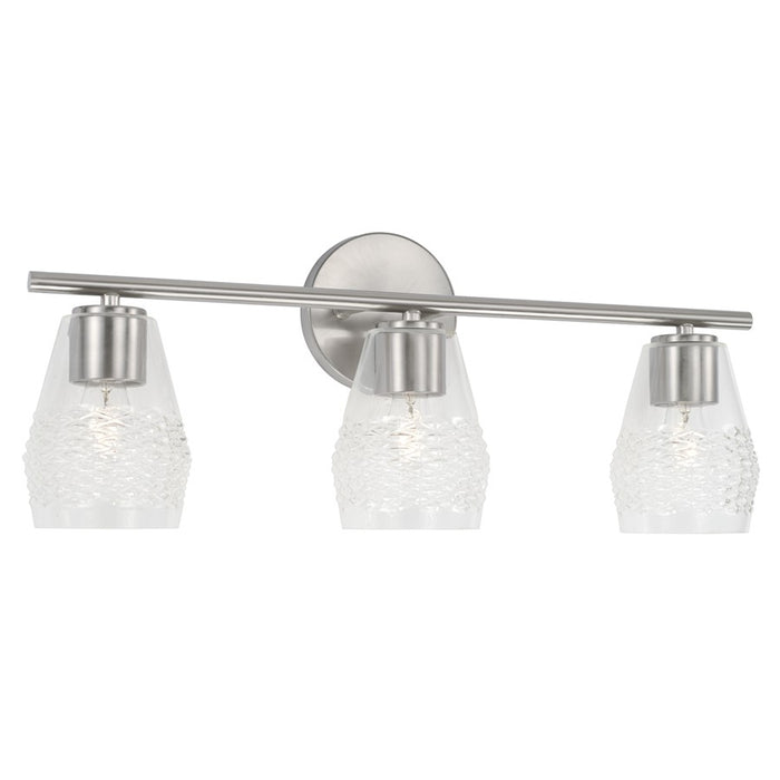 Capital Lighting Dena 3 Light Vanity, Diamond Embossed
