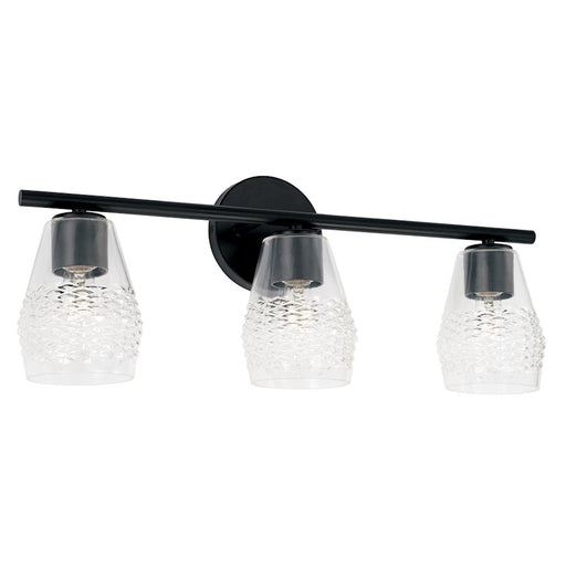 Capital Lighting Dena 3 Light Vanity, Diamond Embossed
