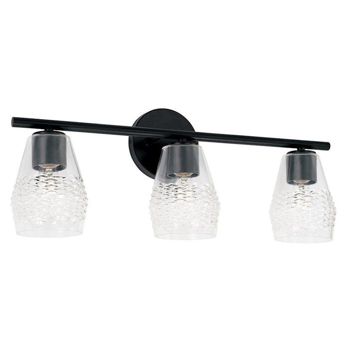 Capital Lighting Dena 3 Light Vanity, Diamond Embossed