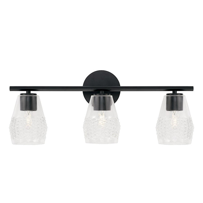 Capital Lighting Dena 3 Light Vanity, Diamond Embossed